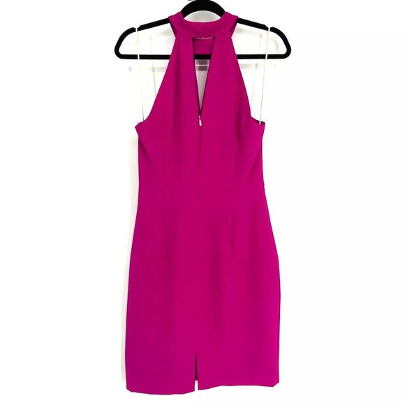Trina Turk Dress 8 Jovial Halter-Neck Magenta NWT $228 - Picture 3 of 9